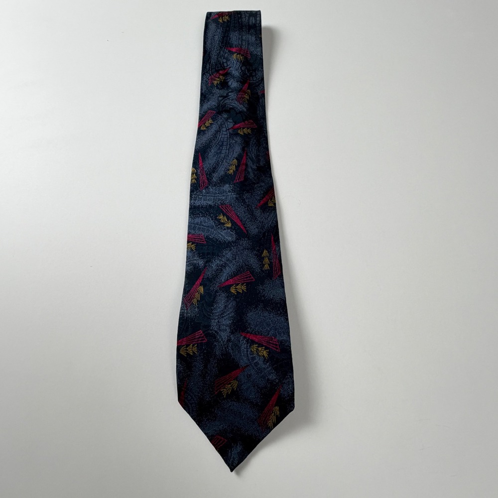 Scabal Tie Made in Italy Luxury Designer Navy Geometric